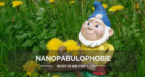 Un nain de jardin à brouette en photo de couverture d'un article expliquant ce qu'est la phobie des nains de jardin appelée nanopabulophobie
