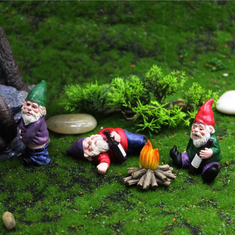 Lot de nain de jardin composé de 4 pièces
