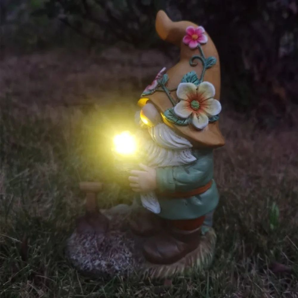 Nain de jardin à fleur lumineuse