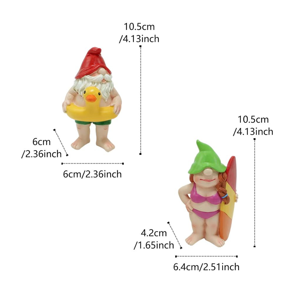 dimensions du nain de jardin en maillot de bain 