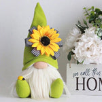 nain de jardin en tissu vert