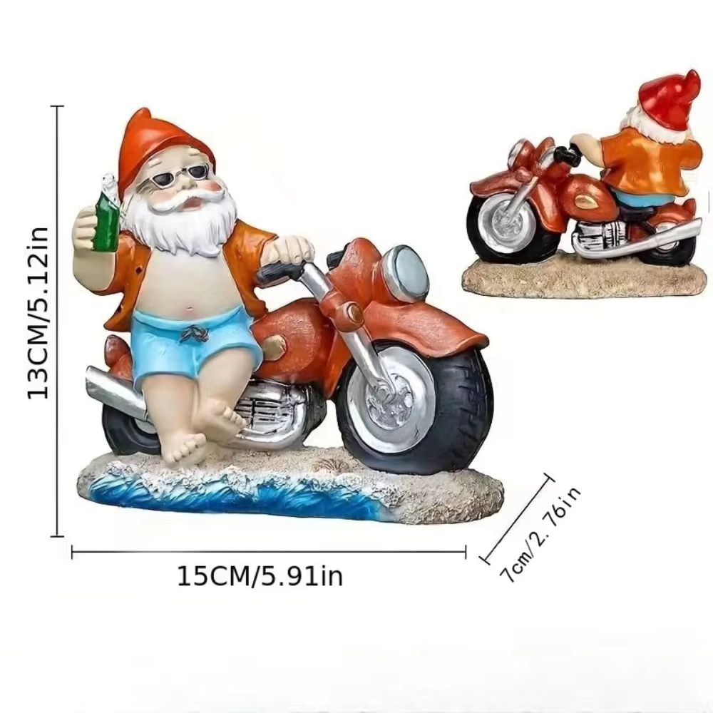 dimensions du nain de jardin moto