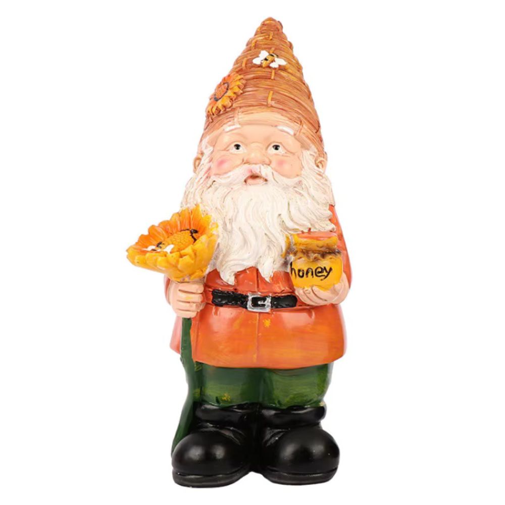 nain de jardin orange sur fond blanc