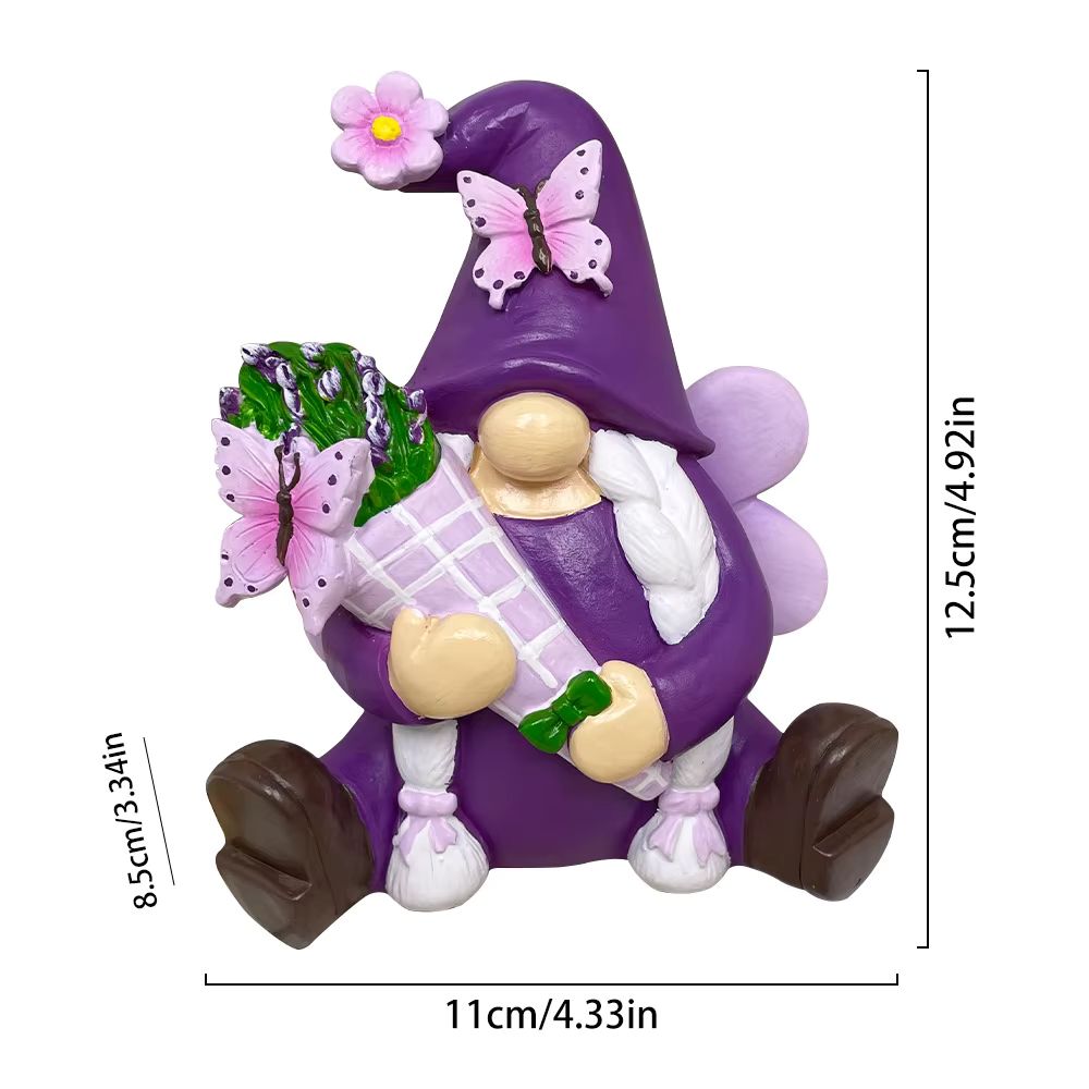 dimensions du nain de jardin violet
