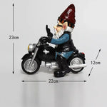 nain de jardin motard doigt d'honneur 23cm